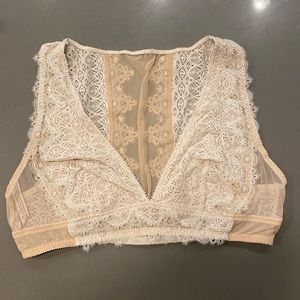 Victorias Secret Lace and Cream Bralette XL
